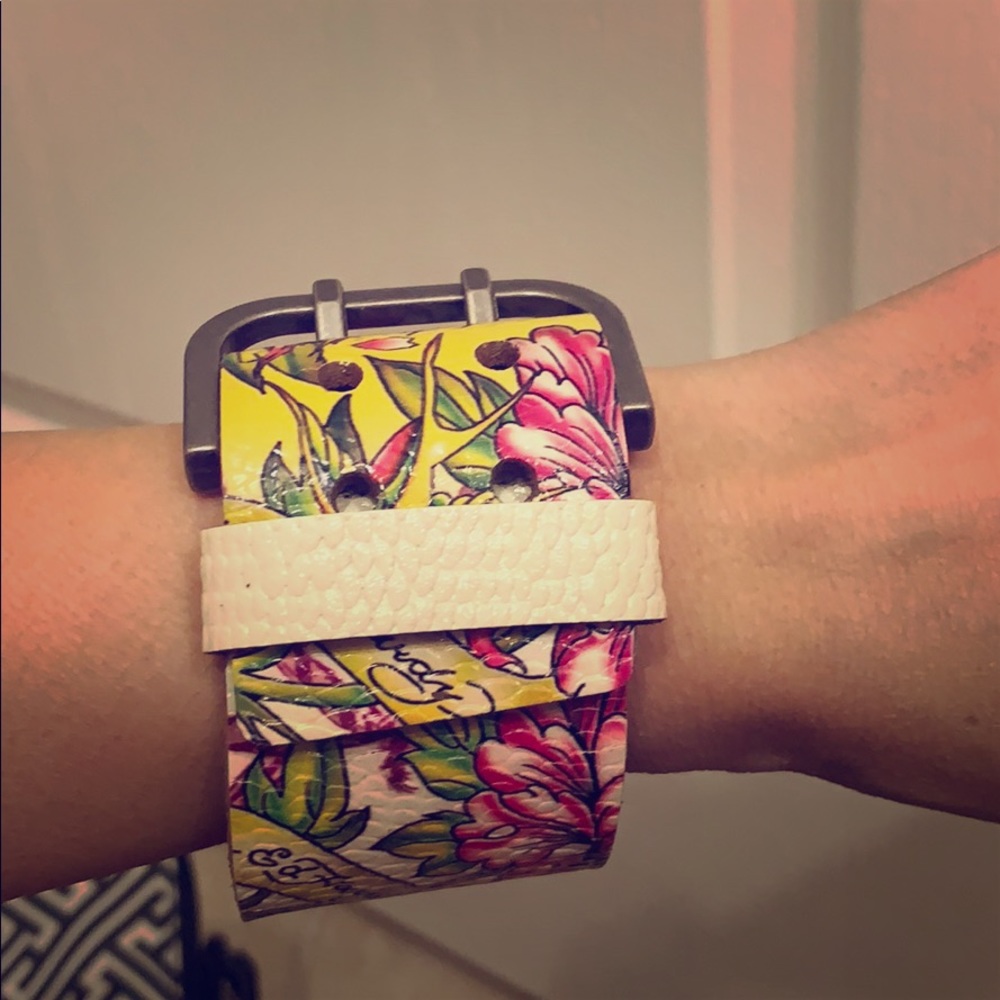 Genuine Leather Ed Hardy cuff bracelet